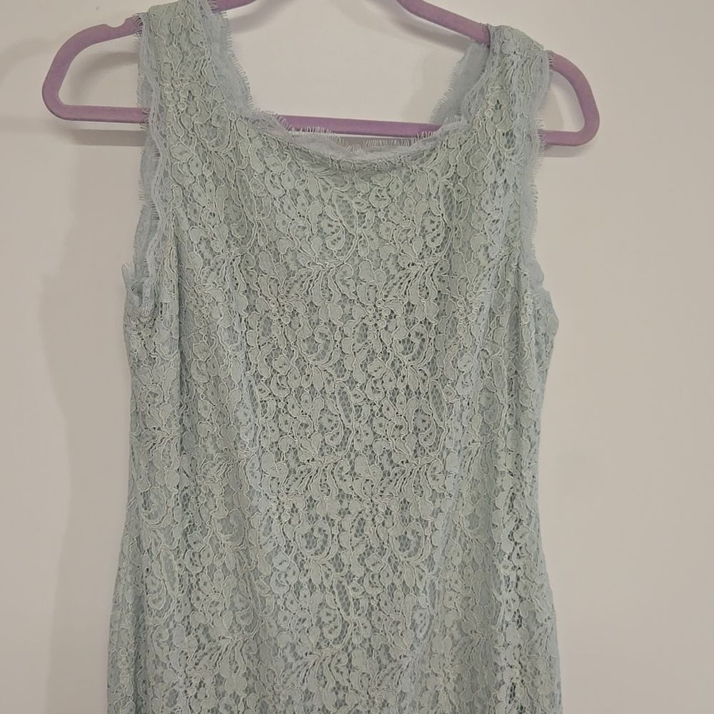 ADRIANA Papell Scalloped Lace Sheath Dress - Picture 3 of 7